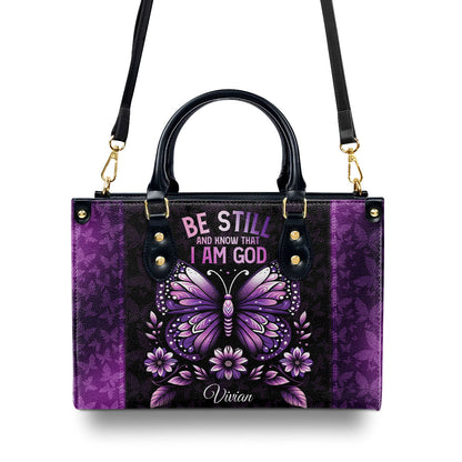 Be Still And Know That I Am God - Personalized Leather Handbag GMJSLB200013
