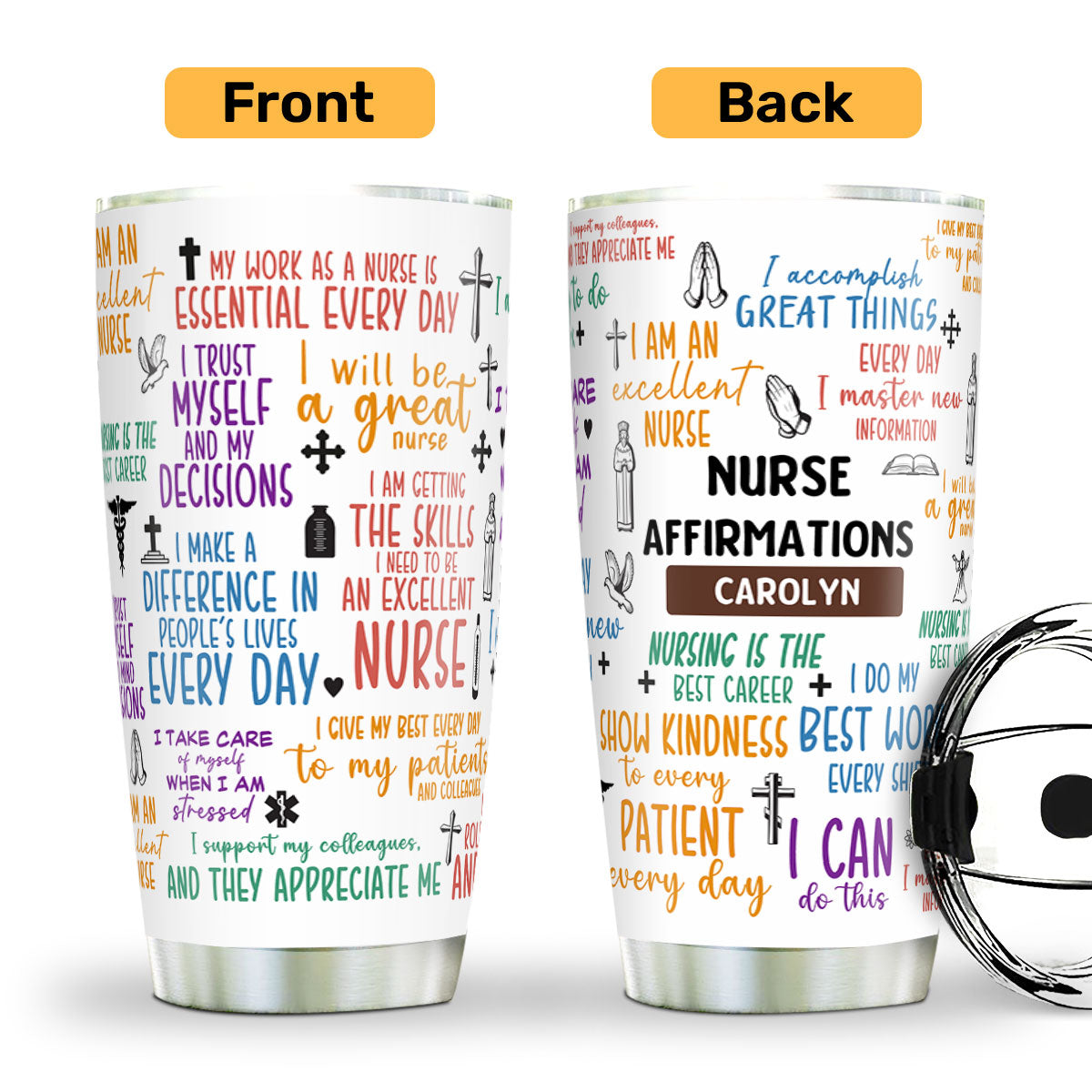 Nurse Affirmations - Personalized Stainless Steel Tumbler