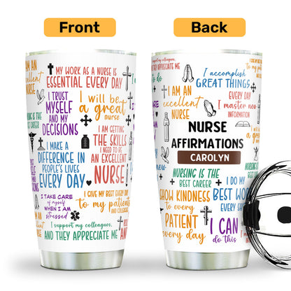 Nurse Affirmations - Personalized Stainless Steel Tumbler