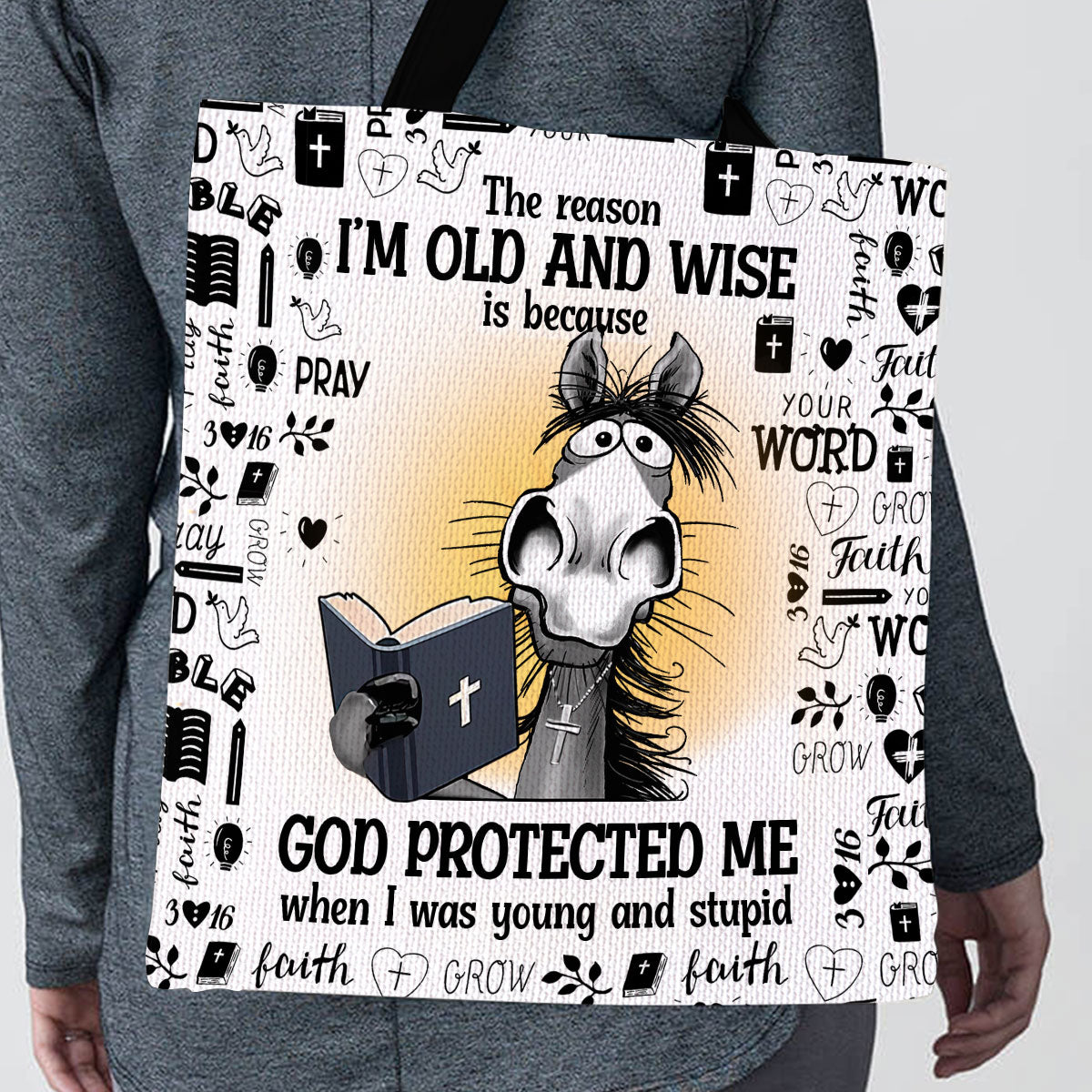 God Protected Me - Inspirational Tote Bag - Christian Faithful GTTJS10021