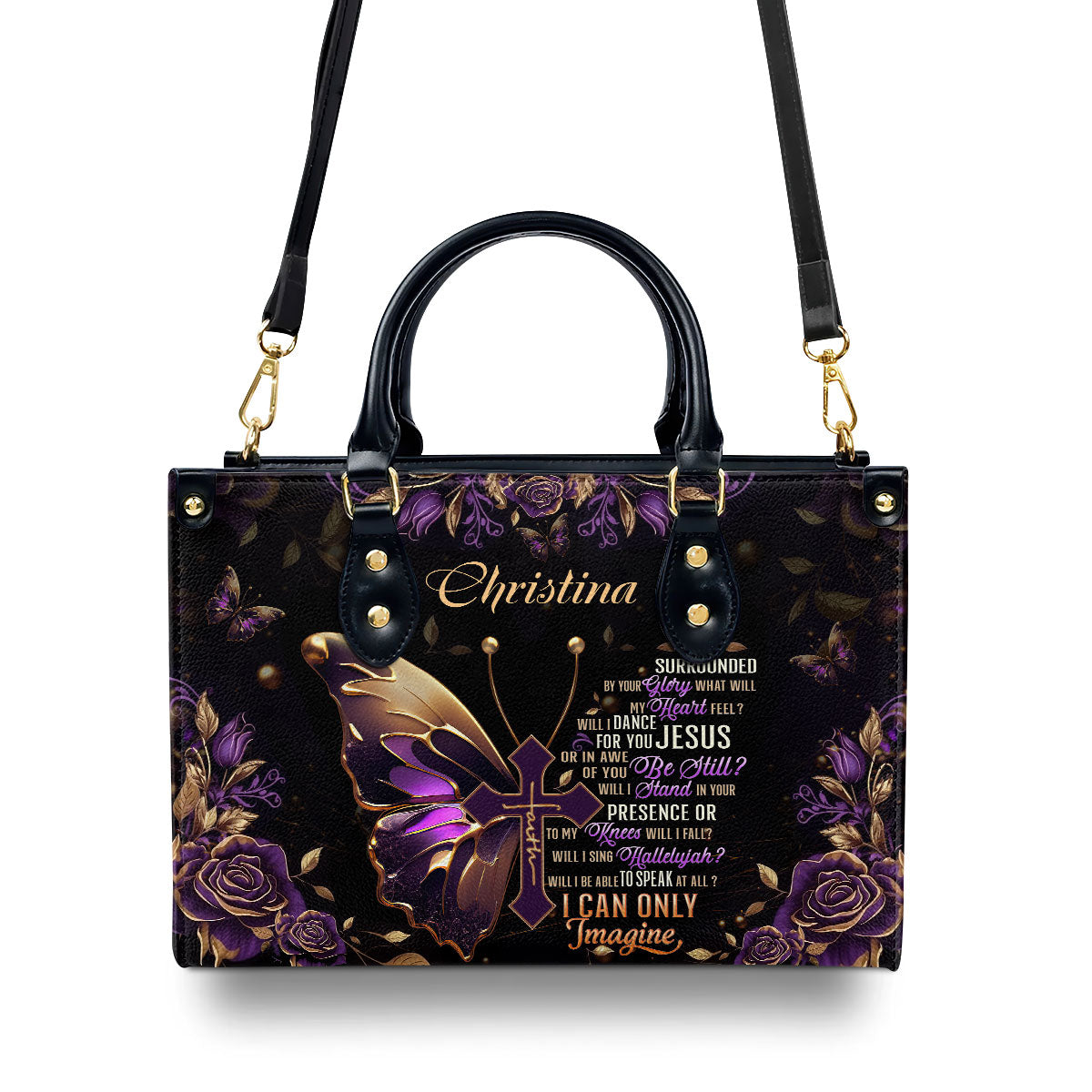 Inspirational Quote - Personalized Leather Handbag with Zipper GMJSLB200019