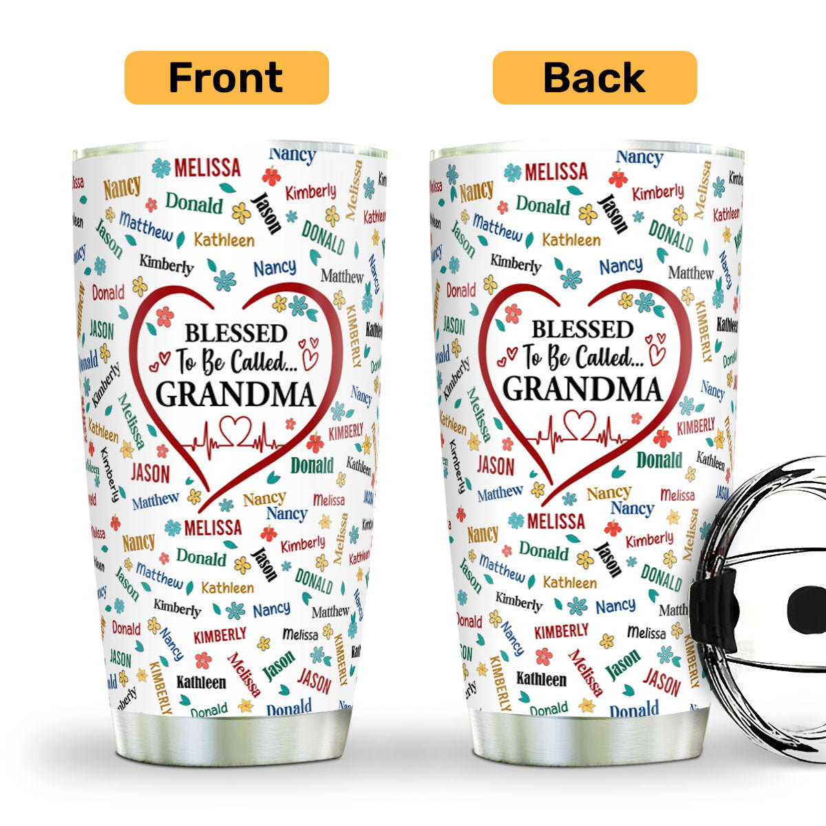 Blessed To Be Called Grandma - Personalized Stainless Steel Tumbler