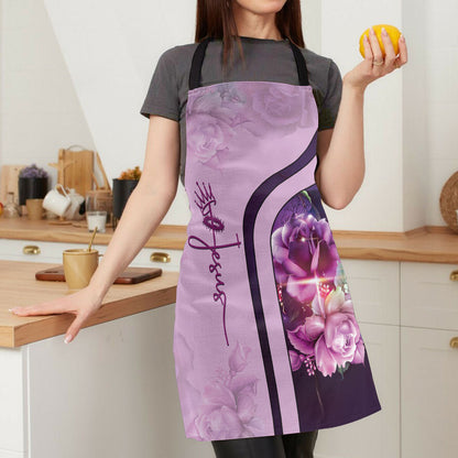 Faith-Inspired Rose and Cross - Kitchen Apron