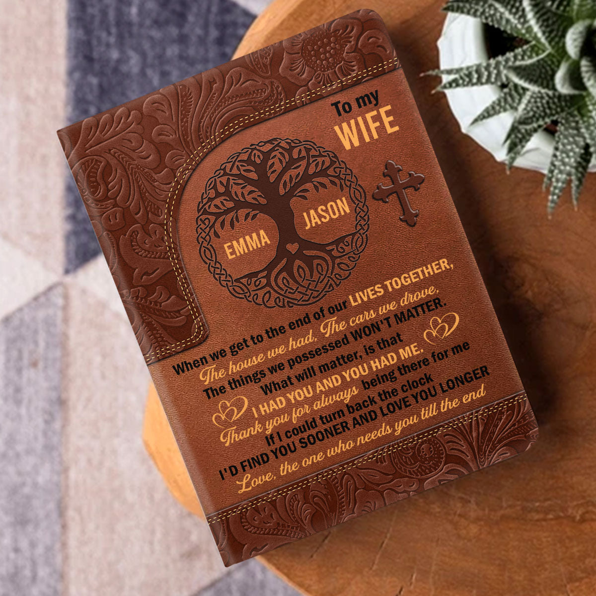 Sentimental Keepsake - Personalized Leather Cover Notebook GMJSNB200115