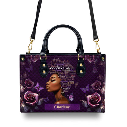 Faith-Based Quote - Personalized Leather Handbag GMJSLB200029