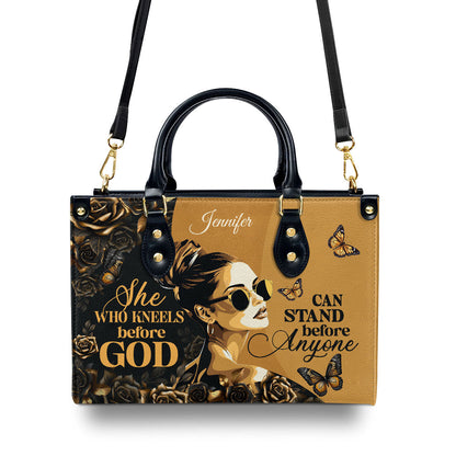 She Who Kneels - Personalized Leather Handbag GMJSLB200012