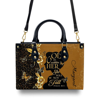 God Is Within Her - Personalized Leather Handbag GMJSLB200018