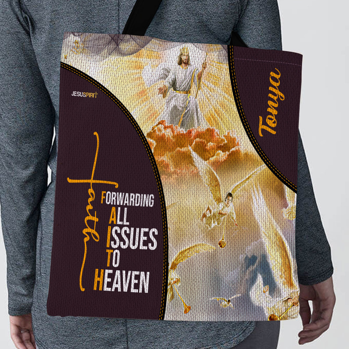 Forwarding All Issues To Heaven - Personalized Jesus Tote Bag GTTJS10085