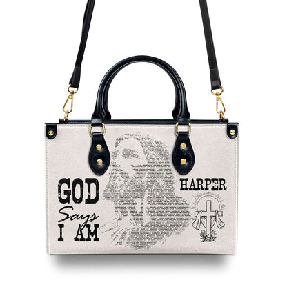 God Says I Am - Personalized Leather Handbag - Gift for Wife GMJSLB200102