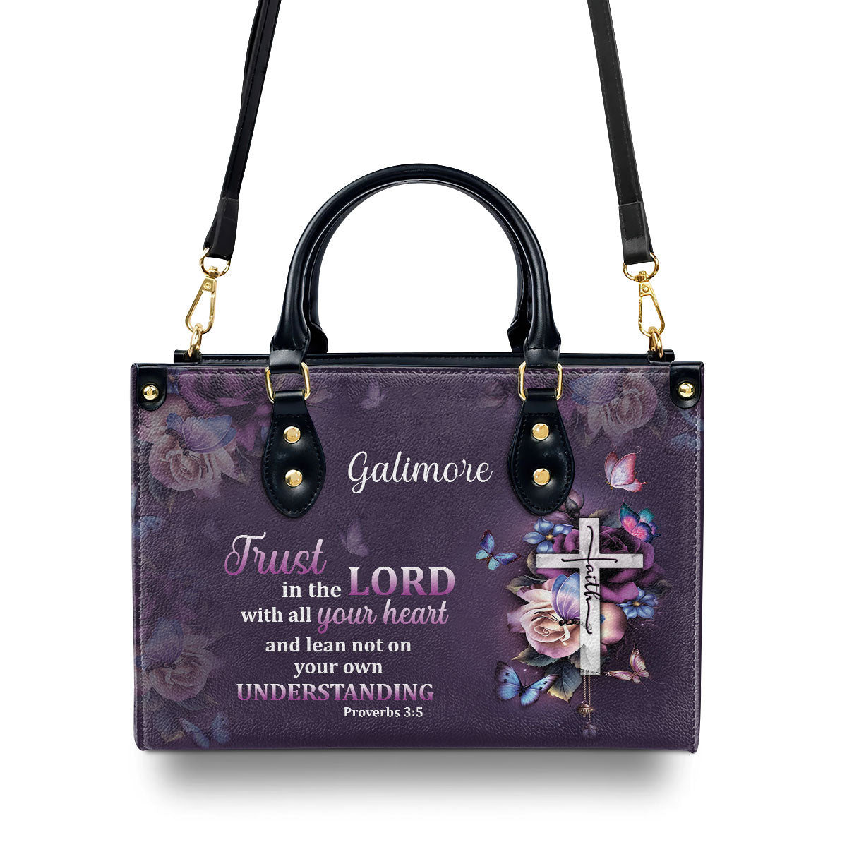 Faith-Inspired - Leather Handbag with Custom Name GMJSLB200084
