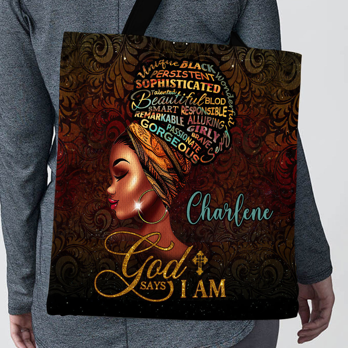 God Says I Am - Personalized Christian Tote Bag - Gift for Women GTTJS10051