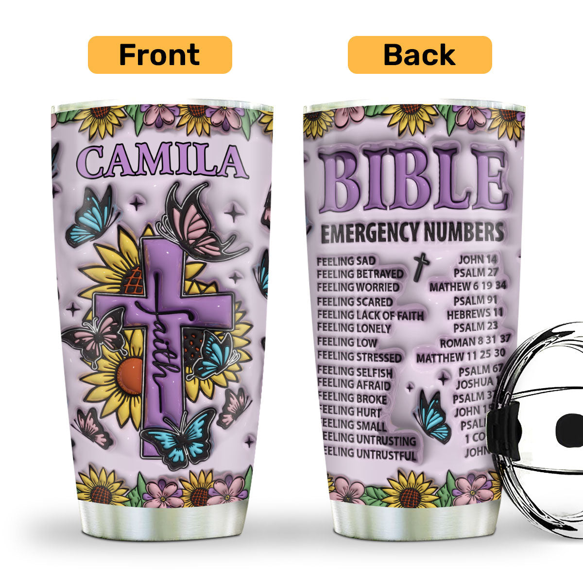 Faith-Inspired - Personalized Stainless Steel Tumbler