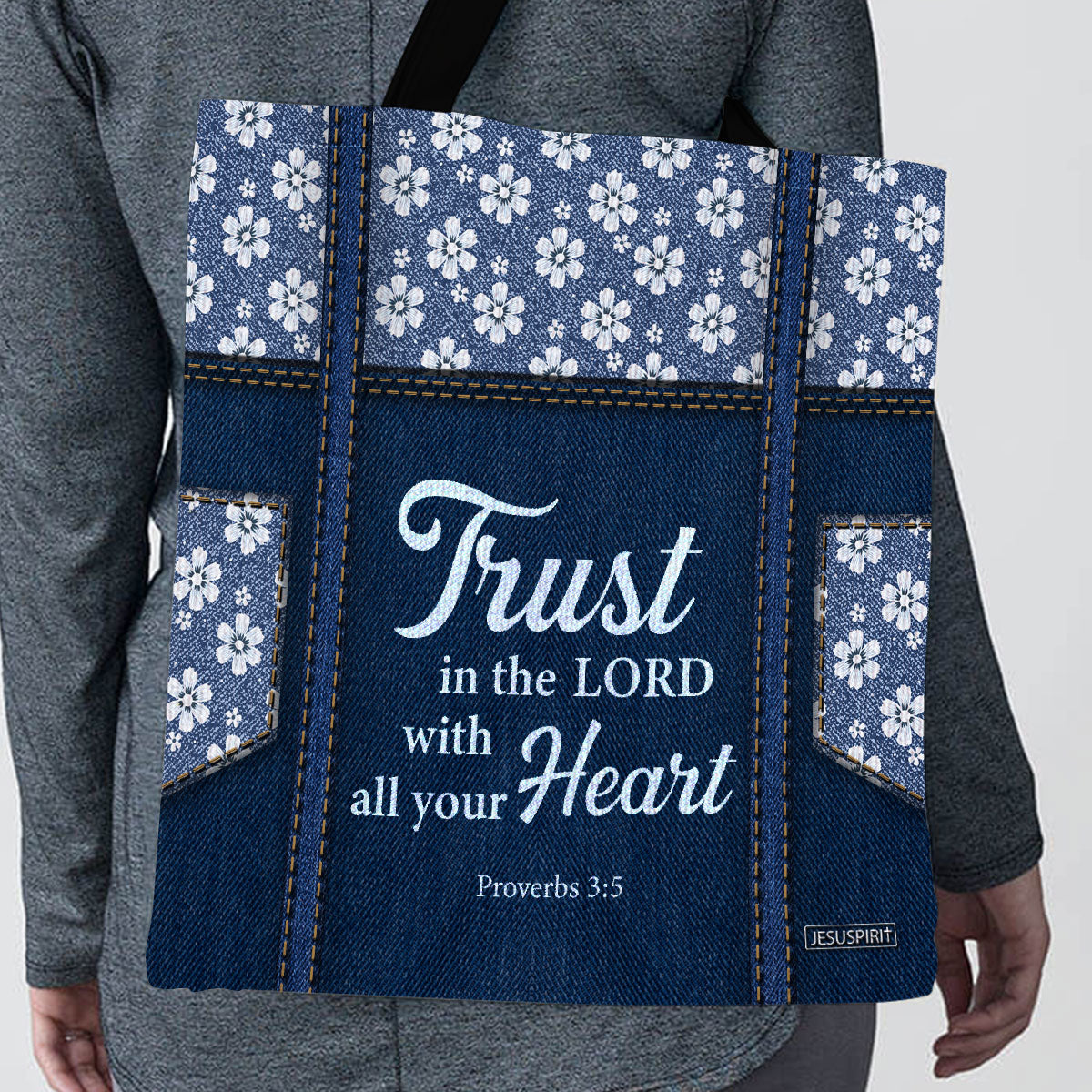 Trust In The Lord Tote Bag - Christian Floral Gift for Loved One GTTJS10088