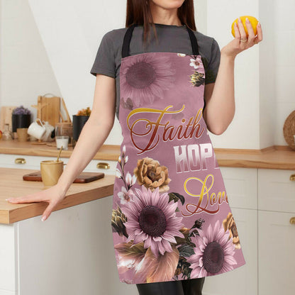 Faith Hope Love - Floral Christian Kitchen Apron