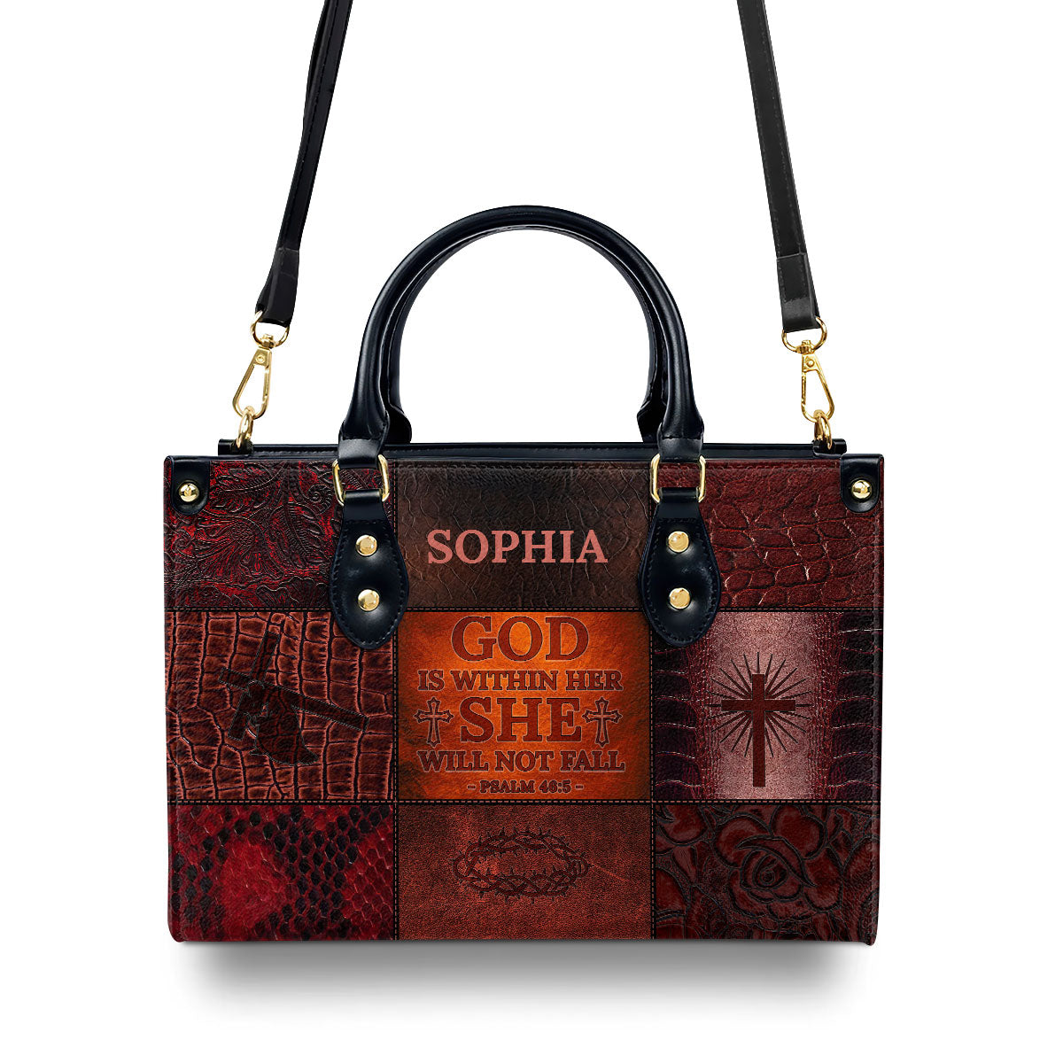 Faith Quote - Personalized Leather Handbag GMJSLB200036