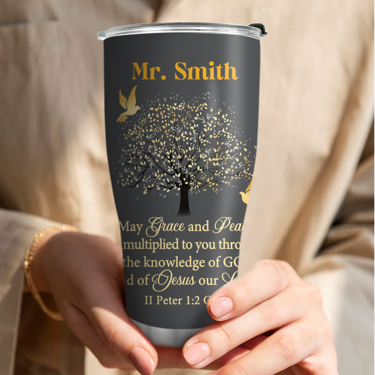 Grace And Peace - Personalized Stainless Steel Tumbler