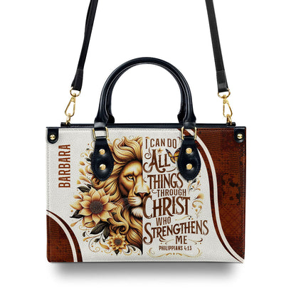 Faith Quote - Personalized Leather Handbag GMJSLB200027