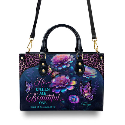 He Calls Me Beautiful One - Personalized Leather Handbag GMJSLB200022