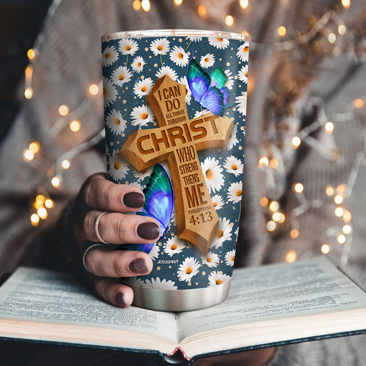 Philippians 4:13 - Stainless Steel Tumbler for Her