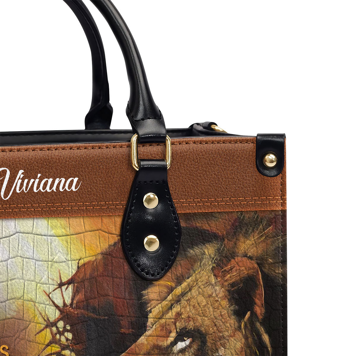 There Is Power In The Name Of Jesus - Personalized Leather Handbag GMJSLB200097