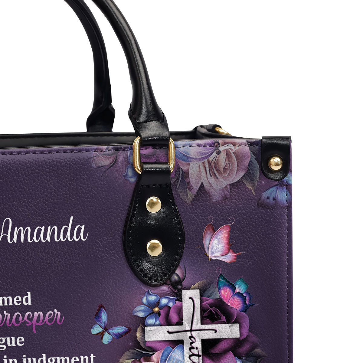 No Weapon Formed Against You Shall Prosper - Personalized Leather Handbag GMJSLB200085