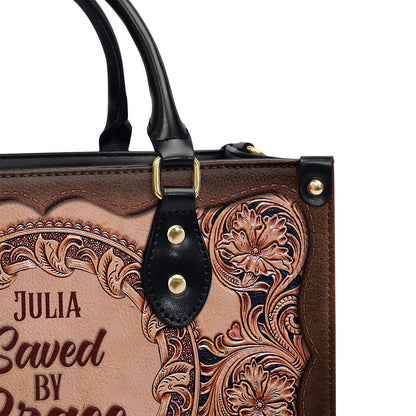 Saved By Grace - Personalized Leather Handbag - Gift For Her GMJSLB200087