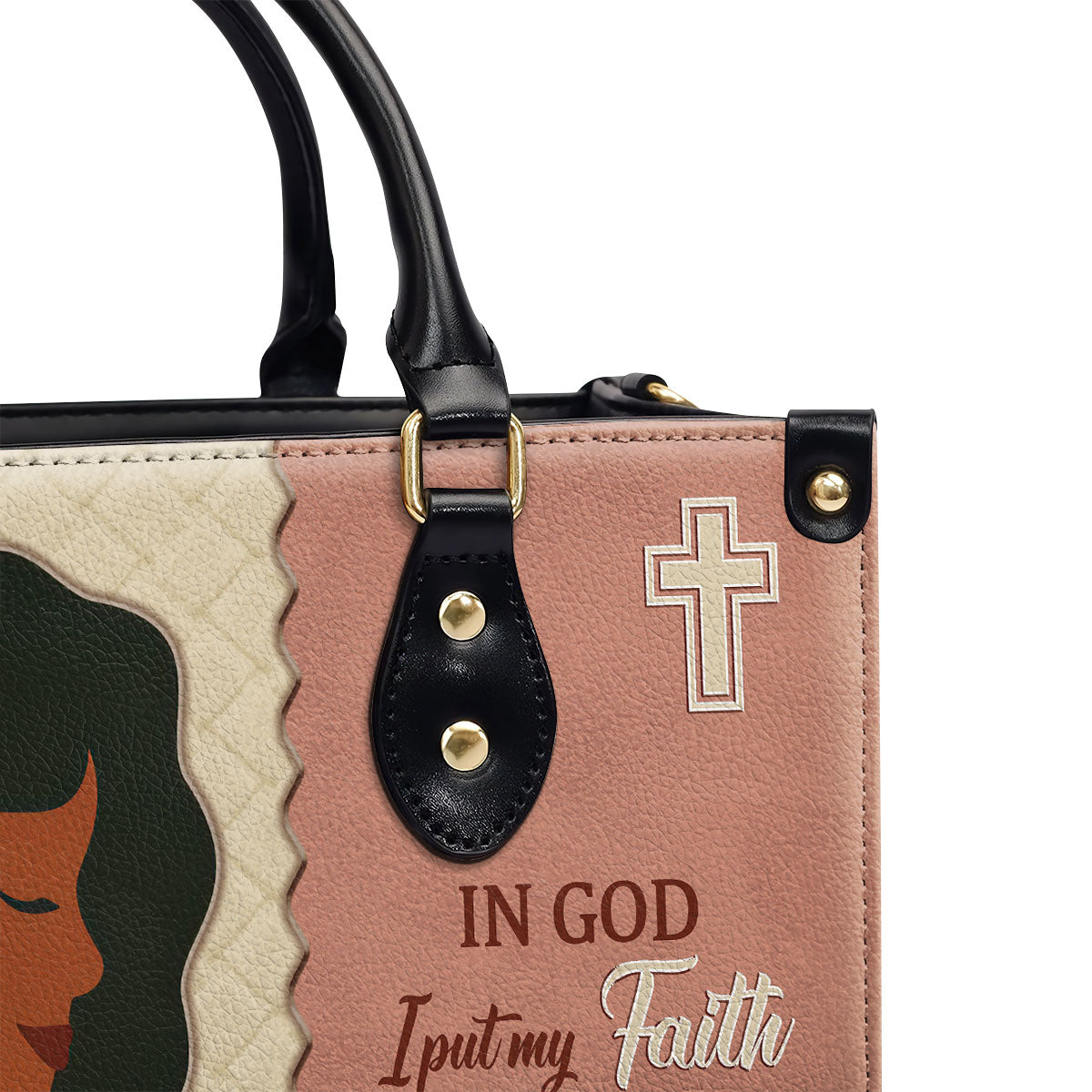 In God I Put My Faith - Personalized Leather Handbag GMJSLB200107