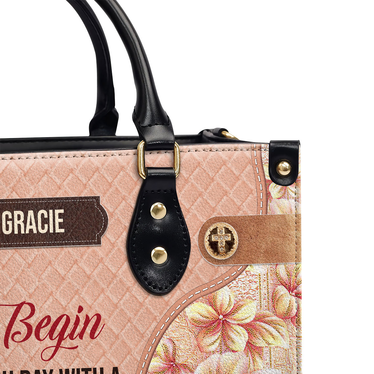 Begin Each Day With A Grateful Heart - Personalized Leather Handbag GMJSLB200105