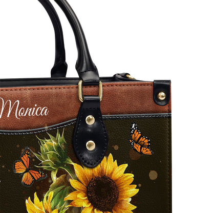 Faith-Inspired - Personalized Leather Handbag Butterfly Design GMJSLB200094