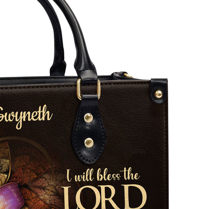 I Will Bless The Lord At All Times - Personalized Leather Handbag GMJSLB200087