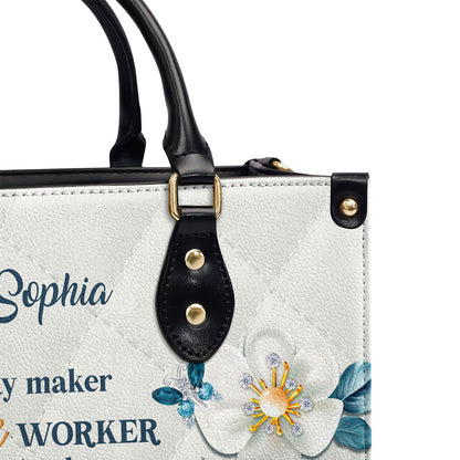 Way Maker Miracle Worker - Personalized Leather Handbag GMJSLB200089