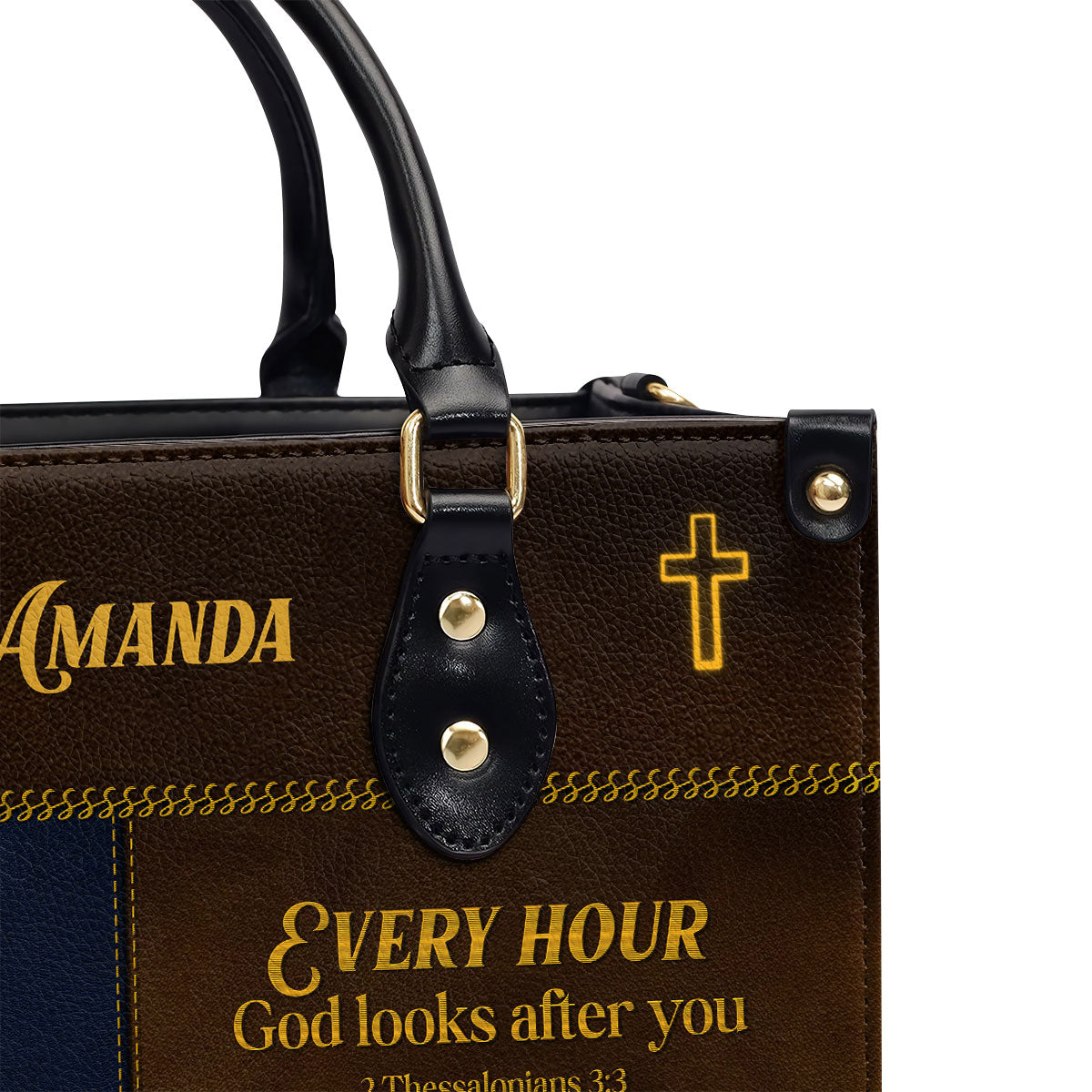 Gift For Christian Woman - Everyday God Thinks Of You - Personalized Leather Handbag Custom Name Inspirational Faith GMJSLB200075