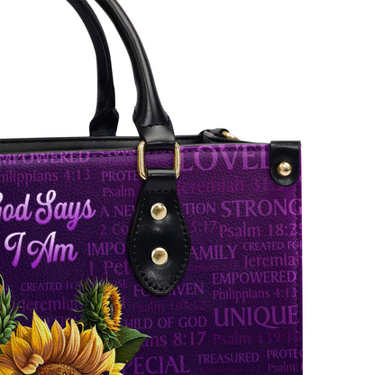 What God Says About You - Personalized Leather Handbag GMJSLB200057