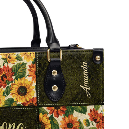 Be Strong and Let Your Heart Take Courage - Personalized Leather Handbag GMJSLB200050