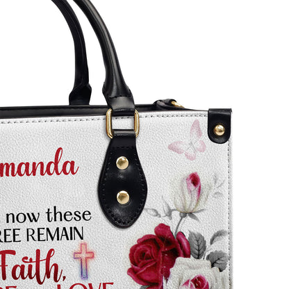 Corinthians 13:13 Inspirational Bag - Personalized Leather Handbag GMJSLB200066