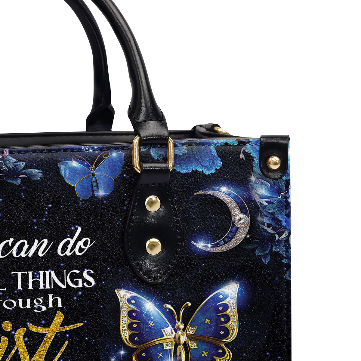 I Can Do All Things Faith Quote - Personalized Leather Handbag GMJSLB200087