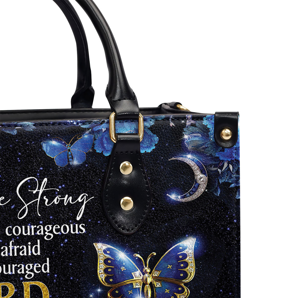 Be Strong And Courageous - Personalized Leather Handbag GMJSLB200086