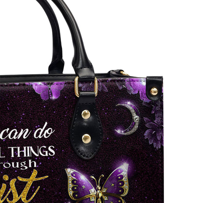 Philippians 4:13 - Personalized Leather Handbag GMJSLB200102