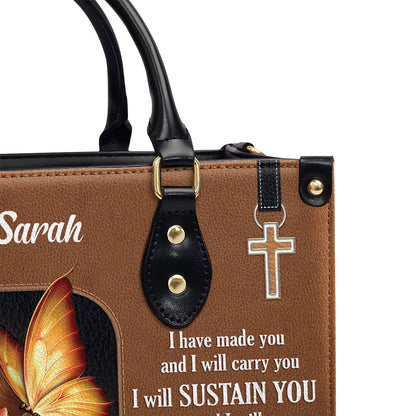 I Have Made You And I Will Carry You - Personalized Leather Handbag GMJSLB200090
