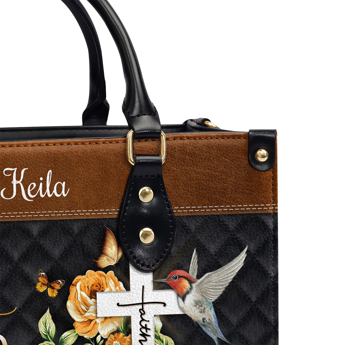 I Will Bless The Lord At All Times - Personalized Leather Handbag GMJSLB200082