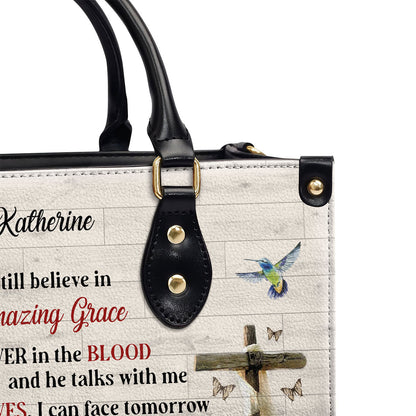 Faith Quote - Personalized Leather Handbag GMJSLB200094