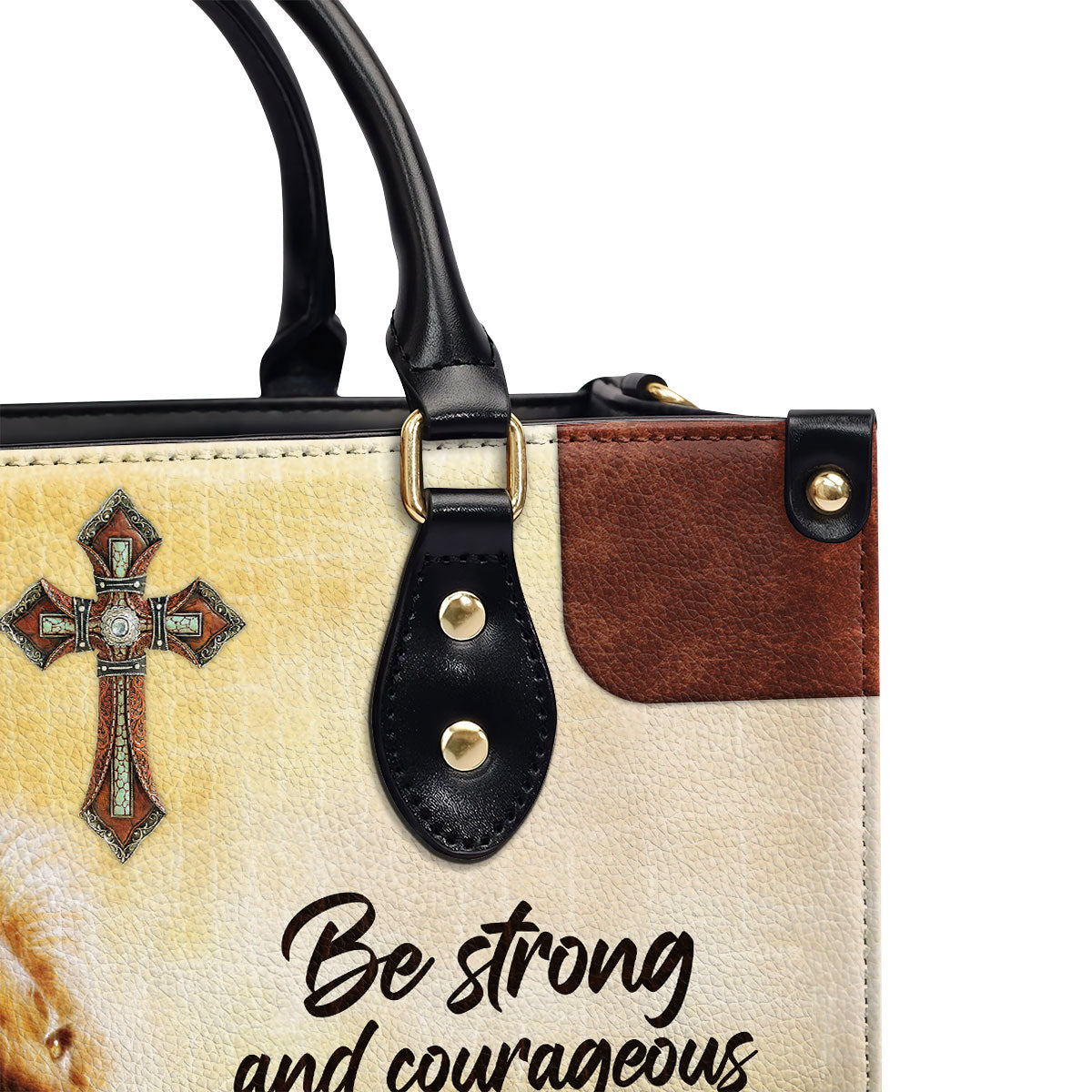 Be Strong And Courageous - Personalized Leather Handbag GMJSLB200079