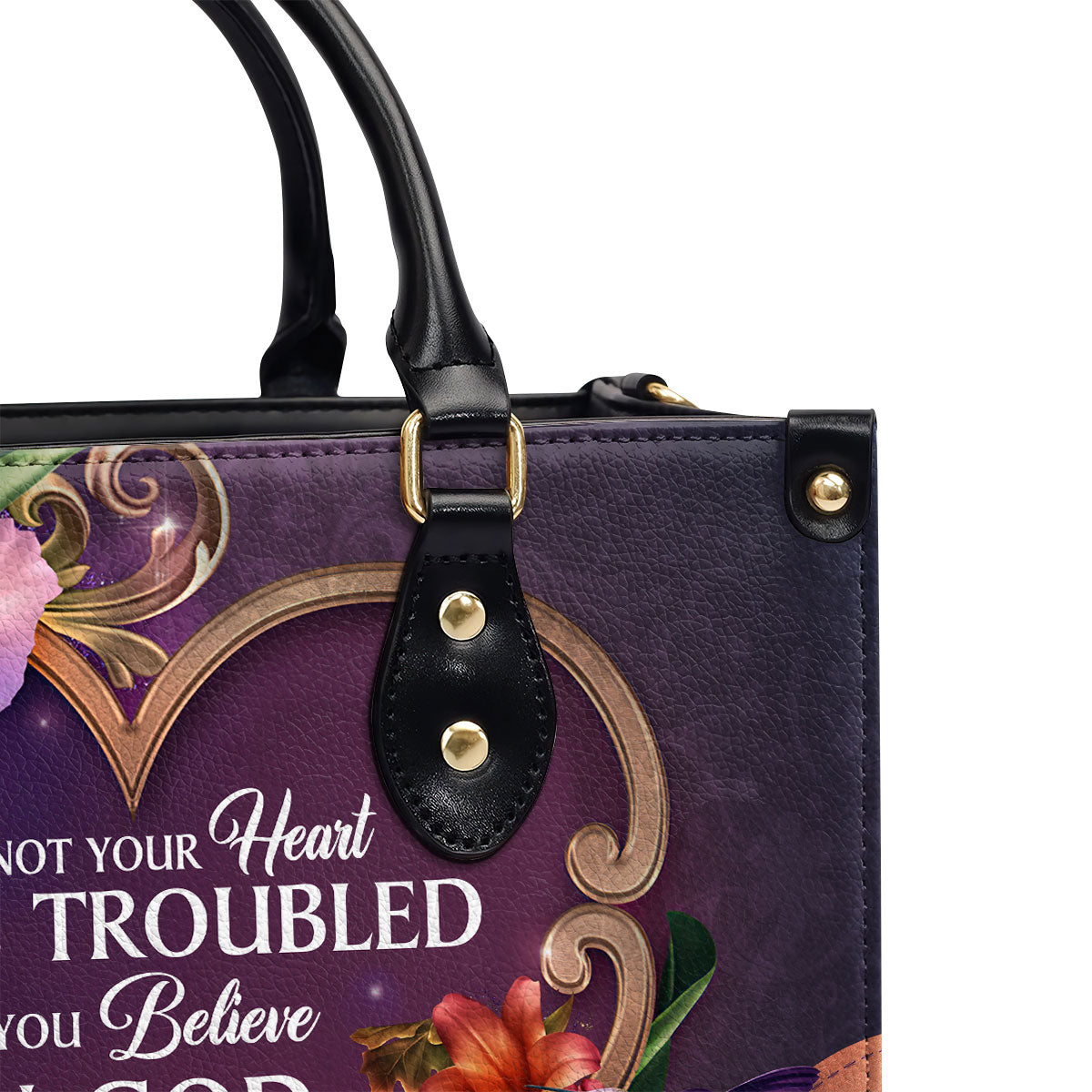 Let Not Your Heart Be Troubled - Personalized Leather Handbag GMJSLB200087