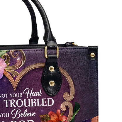 Let Not Your Heart Be Troubled - Personalized Leather Handbag GMJSLB200087
