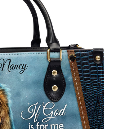 If God Is For Me - Personalized Leather Handbag GMJSLB200120