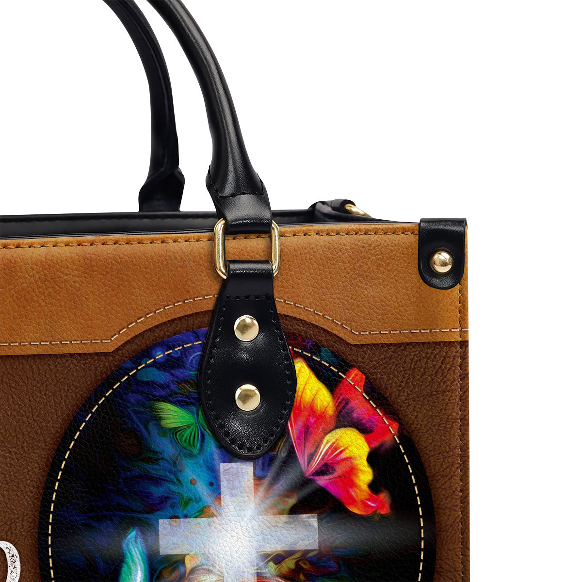 Walk With God - Personalized Leather Cross Handbag GMJSLB200092