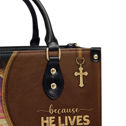 Because He Lives - Personalized Leather Handbag for Women GMJSLB200091