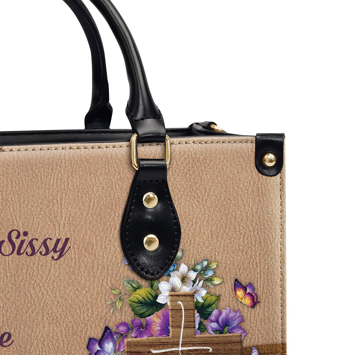 Faith-Inspired - Personalized Floral Leather Handbag GMJSLB200089