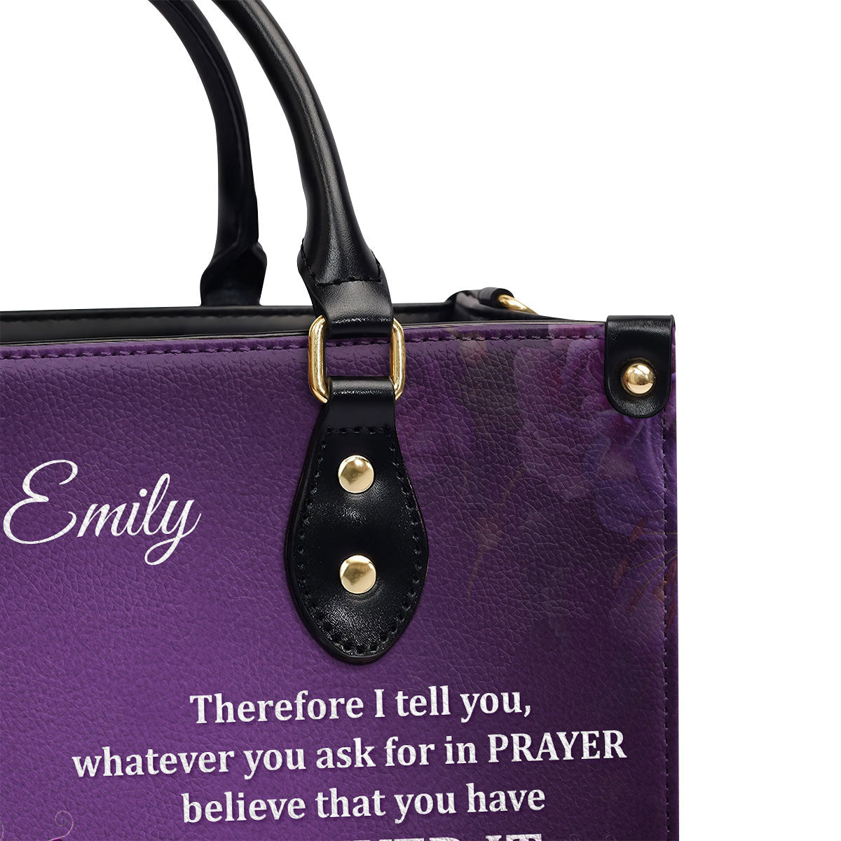Believe That You Have Received It - Personalized Leather Handbag GMJSLB200109