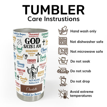 What God Says About You - Personalized Tumbler